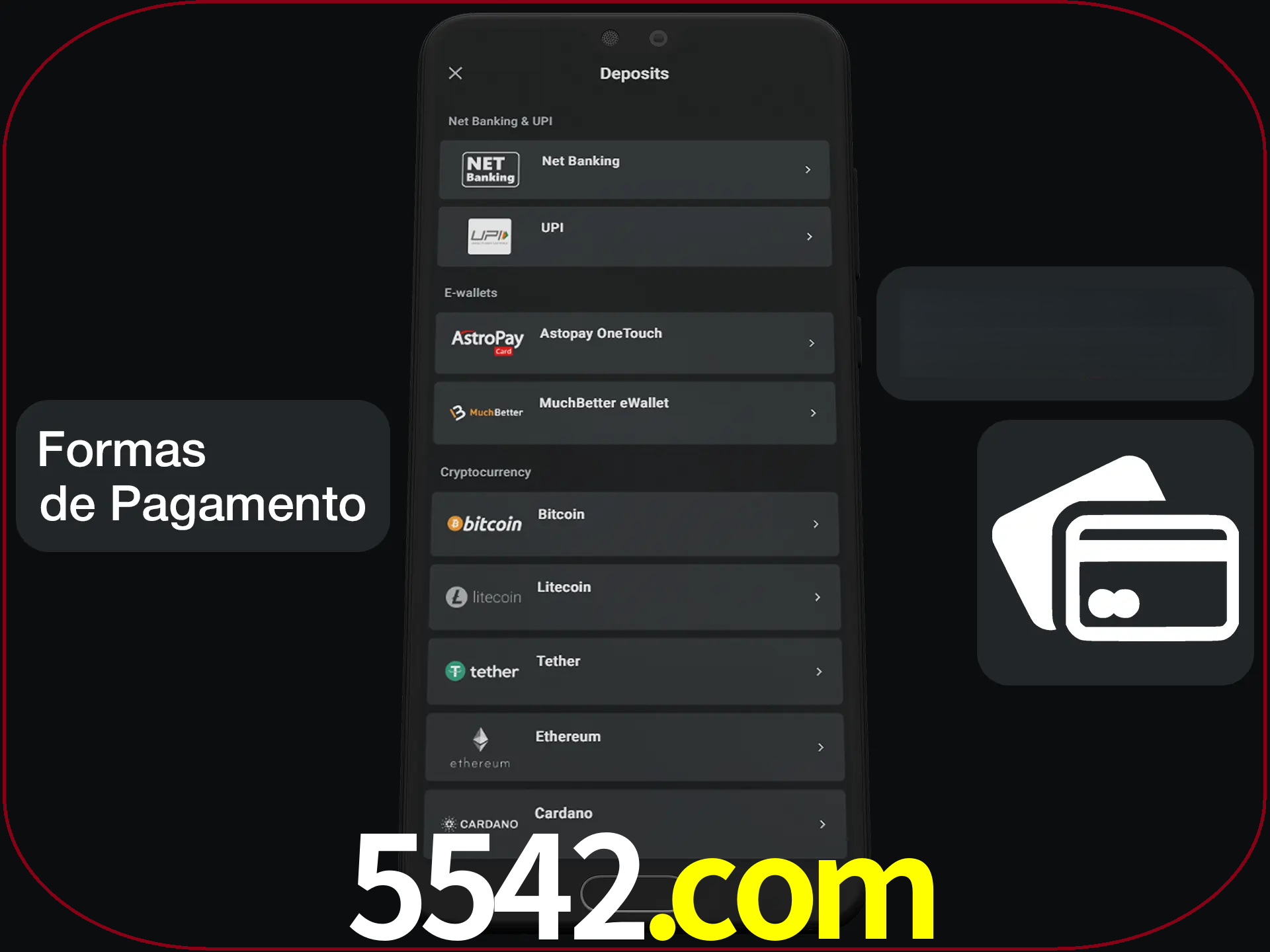 Escolha a forma de pagamento de sua preferência.